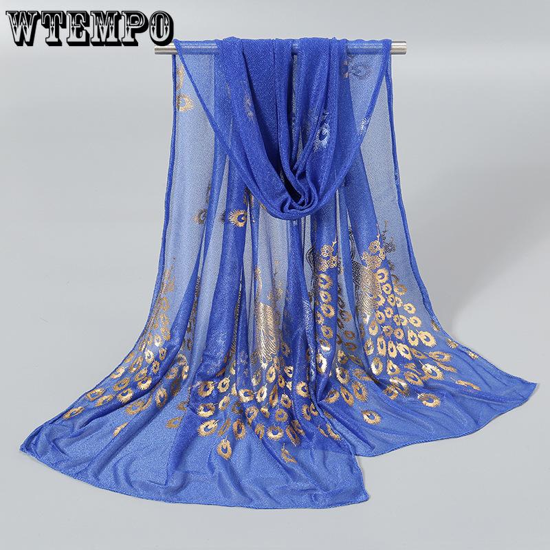 Elegant Temperament Solid Color Printed Scarf Lightweight and Comfortable Travel Scarf for Women