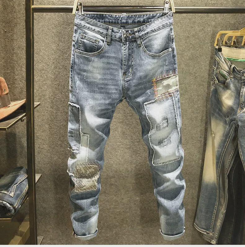 2024, primăvara europeană, blugi de motocicletă pentru bărbați, personalizați de gamă înaltă: Stil la modă frumos slim fit