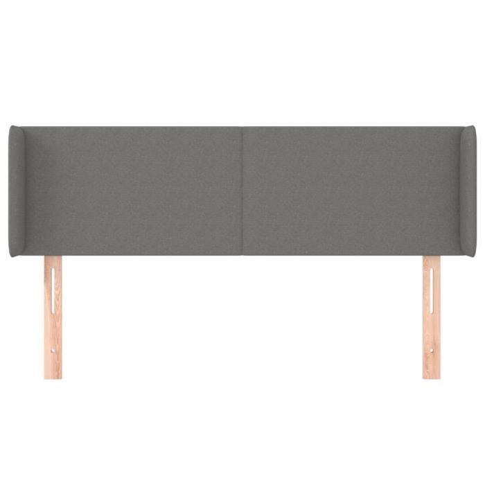VidaXL Tête de lit avec oreilles Gris foncé 147x16x78-88 cm Tissu3118487