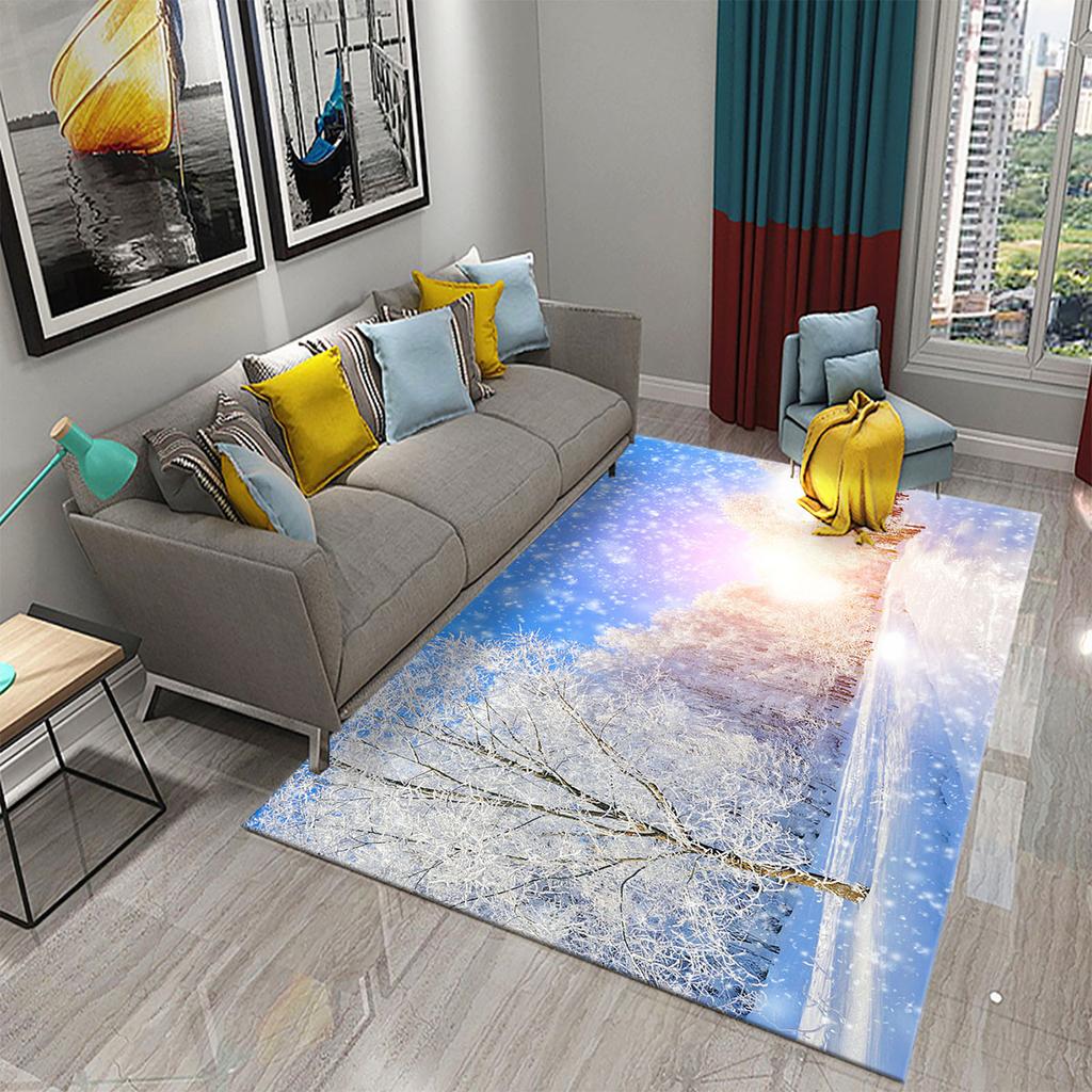 White Snow View Carpet Doormat Anti Slip Mat for Bathroom Kitchen Entrance Rugs Christmas Decor Bedroom Living Room Floor Carpet