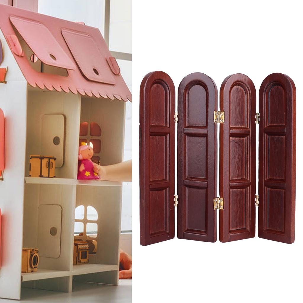   Wooden Screen 1:12 Retro  ature Scene Furniture Model Dollhouse Accessory