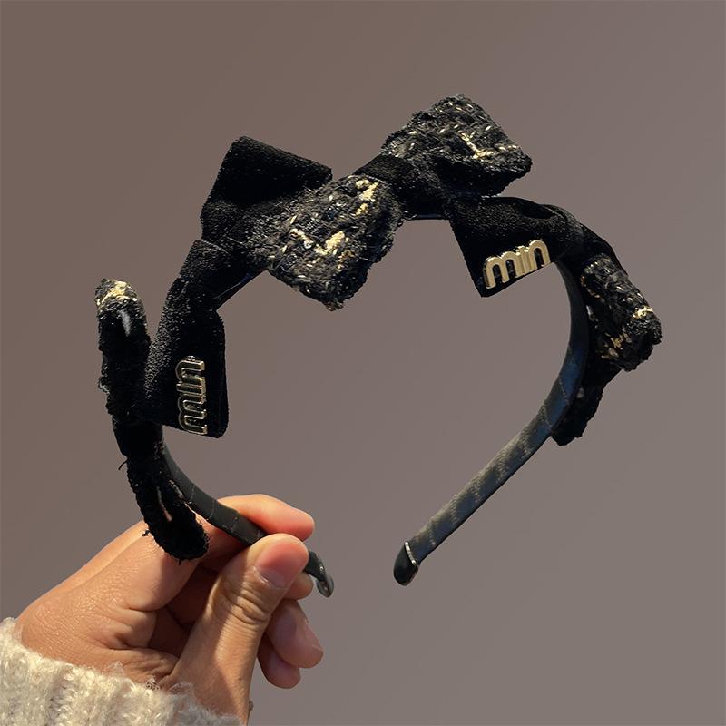 Retro Style Headbands Retro Velvet Bow Womens Black Red Hair Accessories