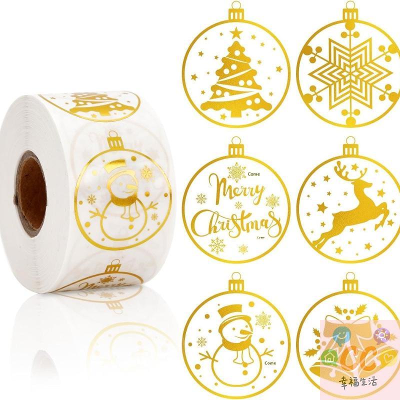 Big Pack of 500 Cute Snowman Stickers, Round Transparent Decals for Christmas Gift Wrapping, Scrapbooking