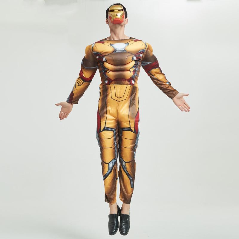 Cosplay Iron Man Hero New Adult Yellow Steel Captain Batman Adult Muscle Costume Male