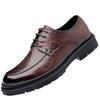 Leather shoes men's shoes autumn business dress British style hand-scratched men's casual groom wedding shoes