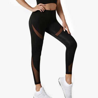 Leggings de Sport Patchwork en Maille Taille Haute pour Femme