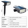 2-4Pcs Solar Powered 50/53LED Lamp Adjustable Solar Spotlight In-Ground IP65 Waterproof Landscape Wall Light Outdoor Lighting