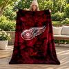 Detroit Red Wings Blanket Flannel Blanket Soft Cozy Plush Throw for Sofa Bed Lightweight Home Decoration Gifts for Christmas Various Holidays