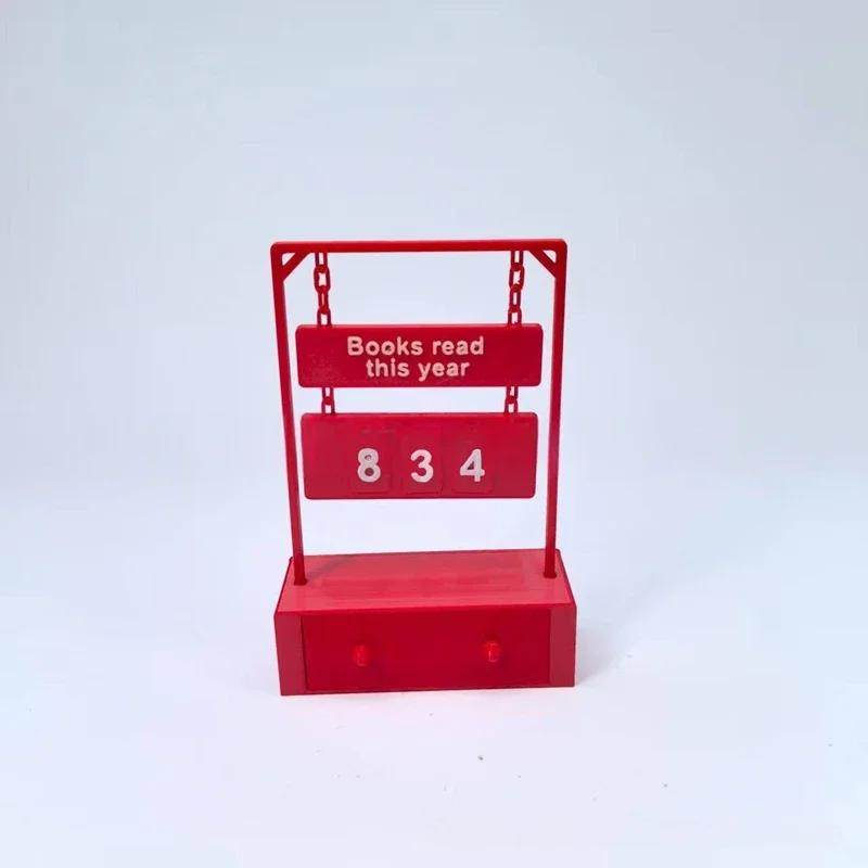 Book Reading Tracker Flip Desk Counter for Books Read, Reading Progress Motivating Tool Library & Office Study Gift