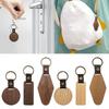 Solid Wood Keychain Wooden Key Chain with Rings Vintage Ornament for Men Women
