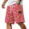 Pantaloncini Casual da Uomo in Velluto a Coste con Coulisse Stile Hawaiano Fantasia Palme Leggeri Comodi da Indossare Abbigliamento da Spiaggia Estivo