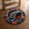 Soft Crystal Velvet Rug 3D Illusion Halloween Rug, Quilted Look Round Area Creepy Deep Pit Holiday Gift for Friends Design, Non-Slip Floor Mat Living