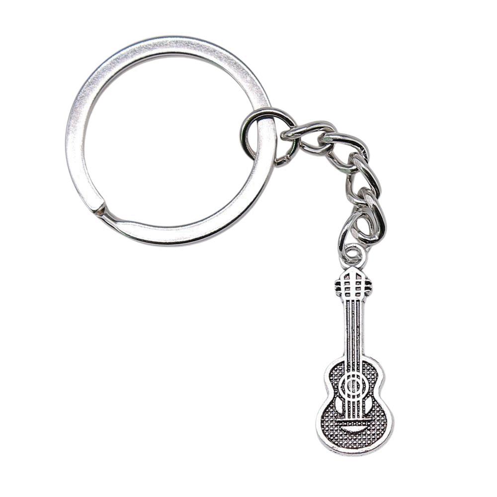 Electric Guitar Keychain Music Charm Graduation Memento Key Ring 28mm