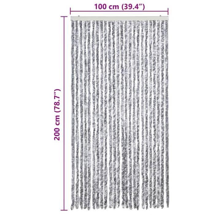 VidaXL Fly Curtain, Insect Screen with Hook, Adjustable Length and Width Door Curtain, White and Grey 377375