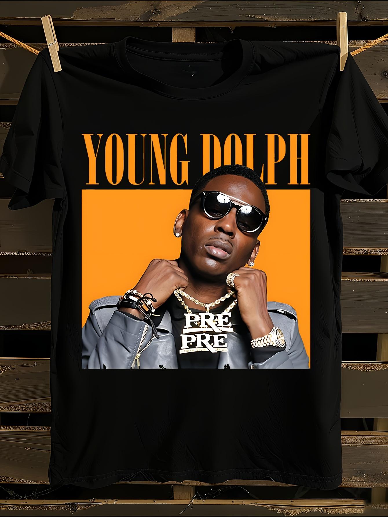 Young Dolph 3D Face and Signature Name Graphic T-shirt S