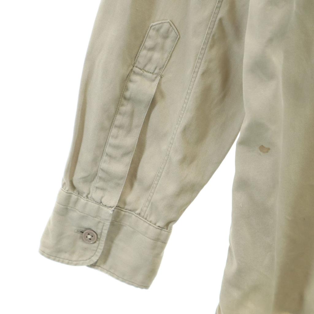 Reeves 40s 50s Vintage Triangle Gusset Long Sleeve Shirt Beige Men's Used