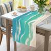 Bonhause Coastal Beach Table Runner 13x72 Inch Teal Blue Summer Ocean Kitchen Dinning Table Decoration for Indoor Outdoor Home Party Decor