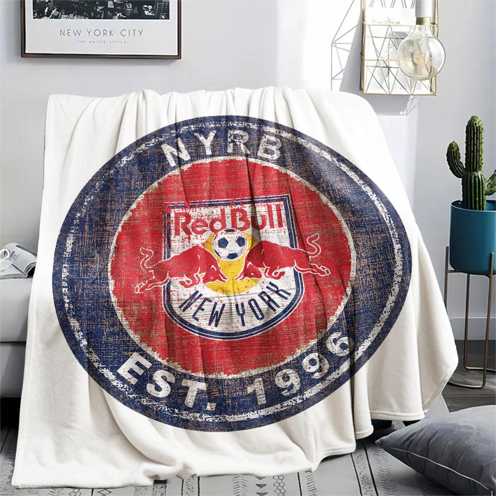 New York Red Bulls Printed Flannel Blanket, soft throw for bedroom sofa, washable,soccer fan merchandise, great gift.
