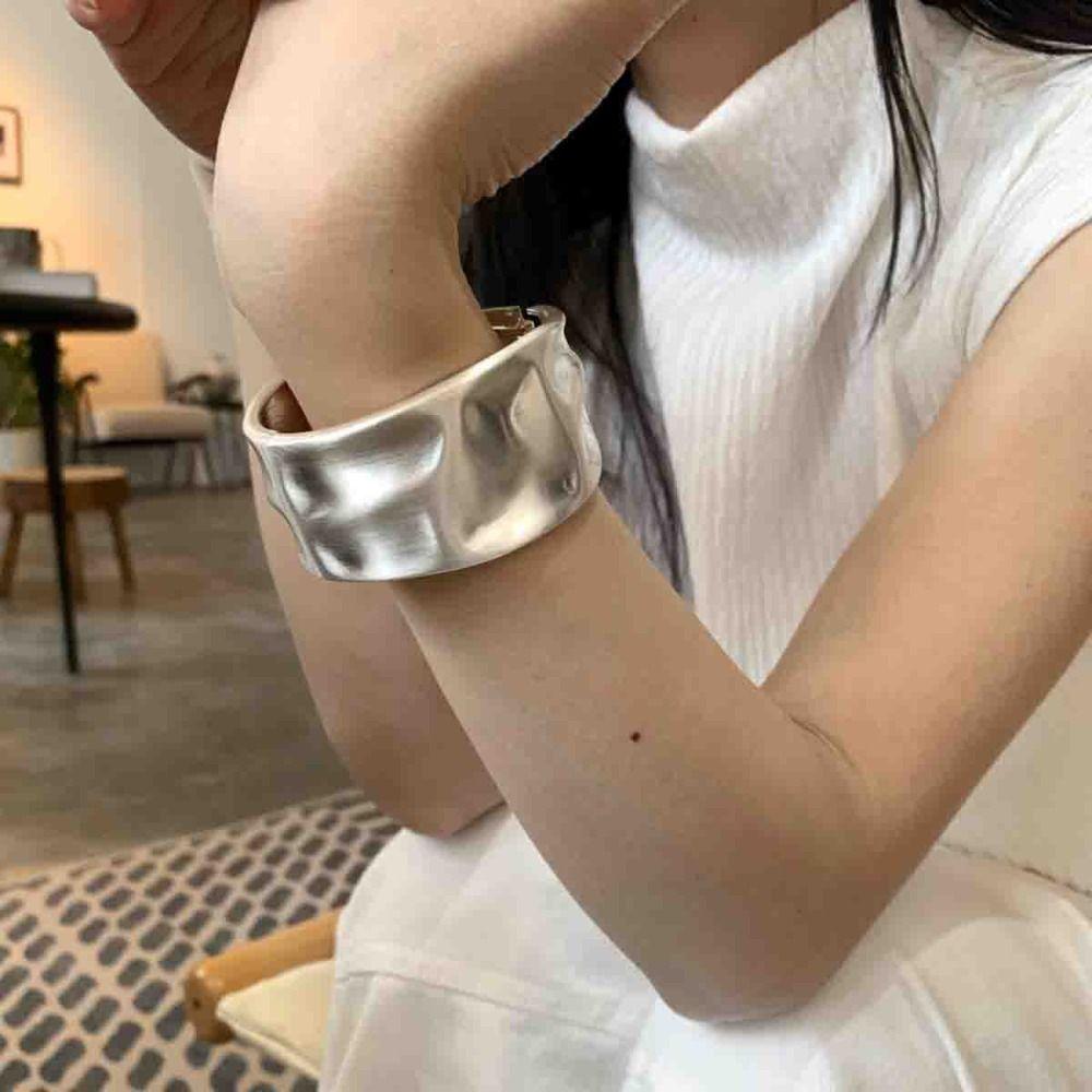 Jewelry Accessories Metal Bracelet Solid Color Irregular Wrist Cuff New Chunky Bangle Bracelet