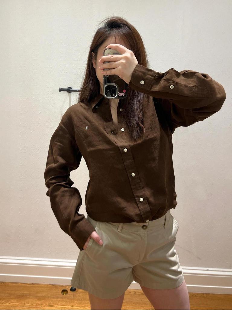 RL Ralph Lauren Small Pony Logo Linen Sun Protection Long Sleeve Polo Shirt - Men's & Women's Spring/Autumn Collection.