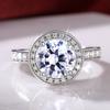 Huitan Bright Round AA Cubic Zirconia Rings for Women Luxury Fashion Wedding Engagement Jewelry Girlfriend Love Chic Accessories