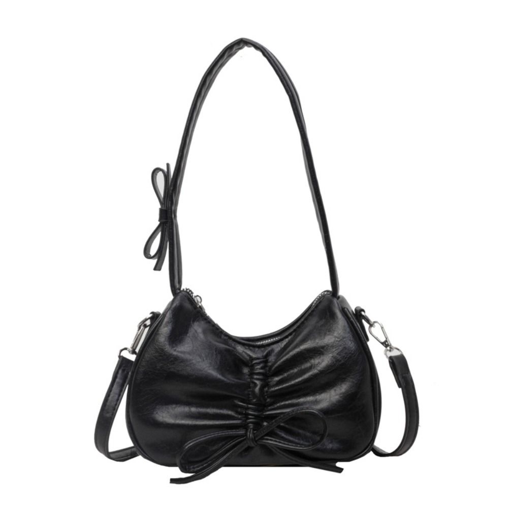 Bowknot Balletcore Bow Handbag Korean Style PU Leather Hobo Bag Bow Tie Shoulder Bag  Streetwear