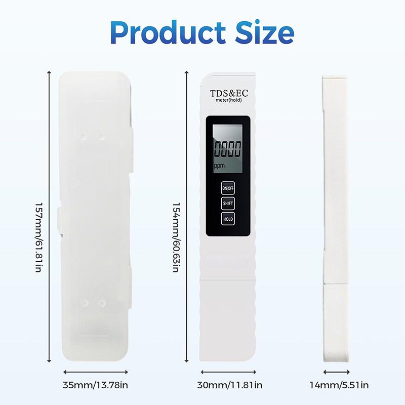 4In1 Backlight Water Quality Detection Pen Household Drinking Water Purity Ec Meter High Accuracy Tds Meter 0-9990Ppm Digital