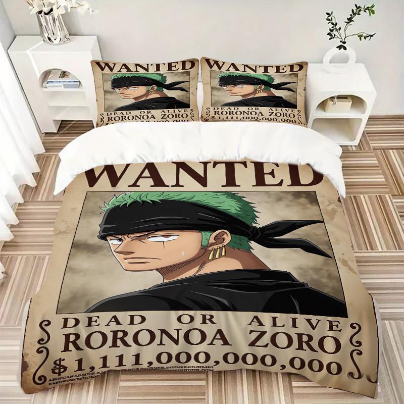 3 Stück Poster Zoro's Kopfgeld Bettwäsche-Set Bettbezug Kissenbezug Zuhause Weihnachten Xmas Halloween Geschenk 1 Bettbezug 2 Kissenbezüge M92468
