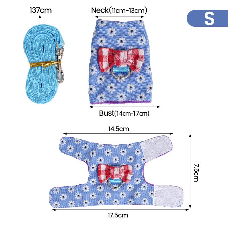 Hamster Small Pet Harness Rabbit Bowtie Striped Star Harness Vest Traction Rope Ferret Guinea Pig Hamster Chest Strap