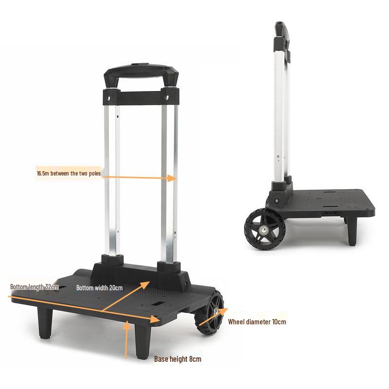 Aluminum Alloy Foldable Student Backpack Trolley with Universal Wheels