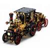 Retro Mechanical Steam Cars MOC Building Blocks Steampunk Locomotive Train Model Bricks Toys Desktop Decoration Adult  Gifts
