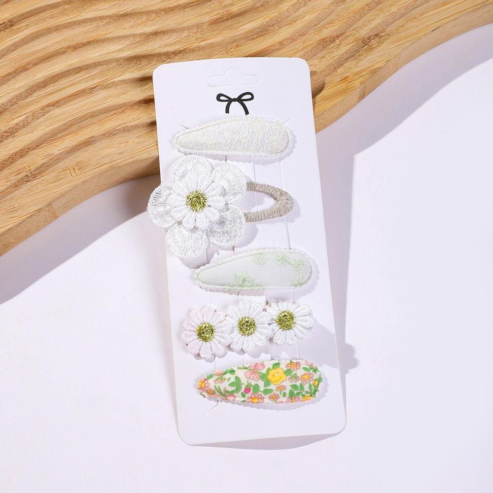 5Pcs/Set Cute BB Clips Set Sweet Floral Barrettes Fashion Daisy Hairpins Women Girls