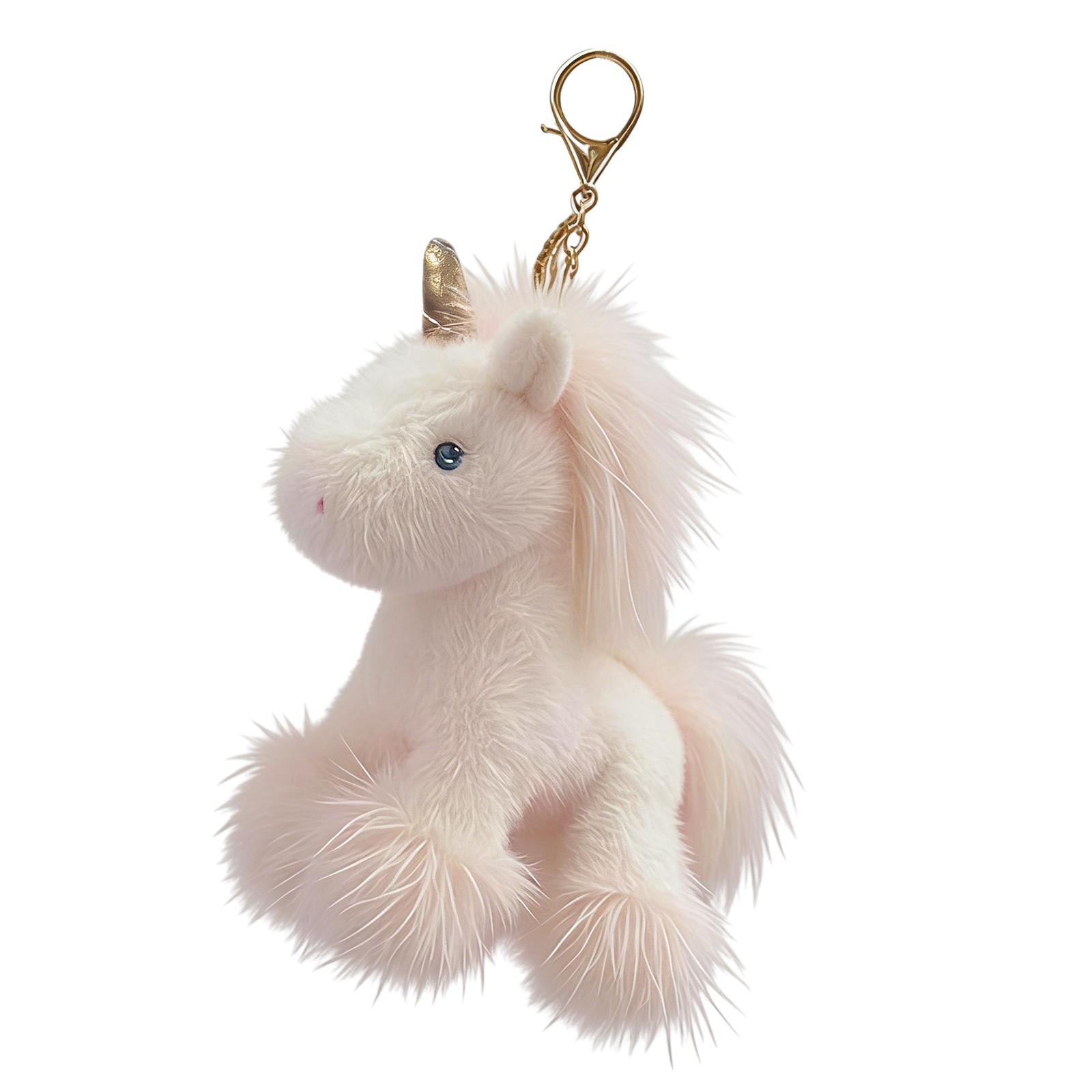 

Zodiacal Horse Plush Key Holder Charm Soft And Lightweight Wallet Hanging Decoration Keyring For Purse or Backpack белый