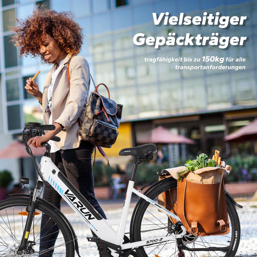 VARUN S700-2 Stadscykel Elcykel, 48V 10,4Ah Batteri, 250W Motor