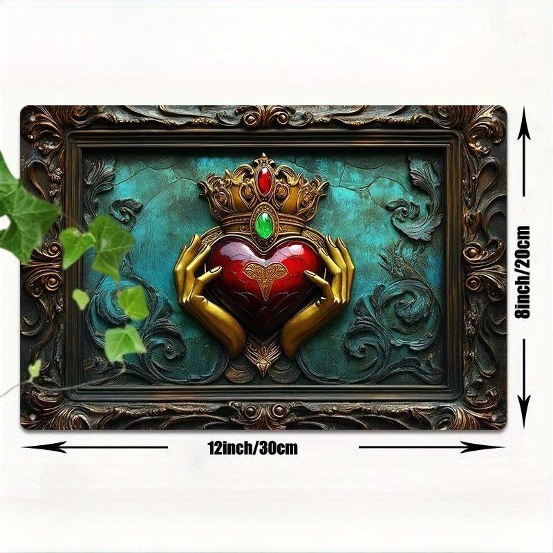 

2d Плоский 30*20см, Чарівний дерев яний настінний декор у вінтажному стилі, Дизайн червоного серця в руках, Ідеально підходить для дому, офісу, ванної кімнати, кухні, саду, спальні, бару 30*20cm