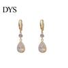 Girls Earrings 1 Pair Dangle Water Drop Pendant Elegant Golden Hypoallergenic Sparkling Rhinestone Women Fashion Jewelry