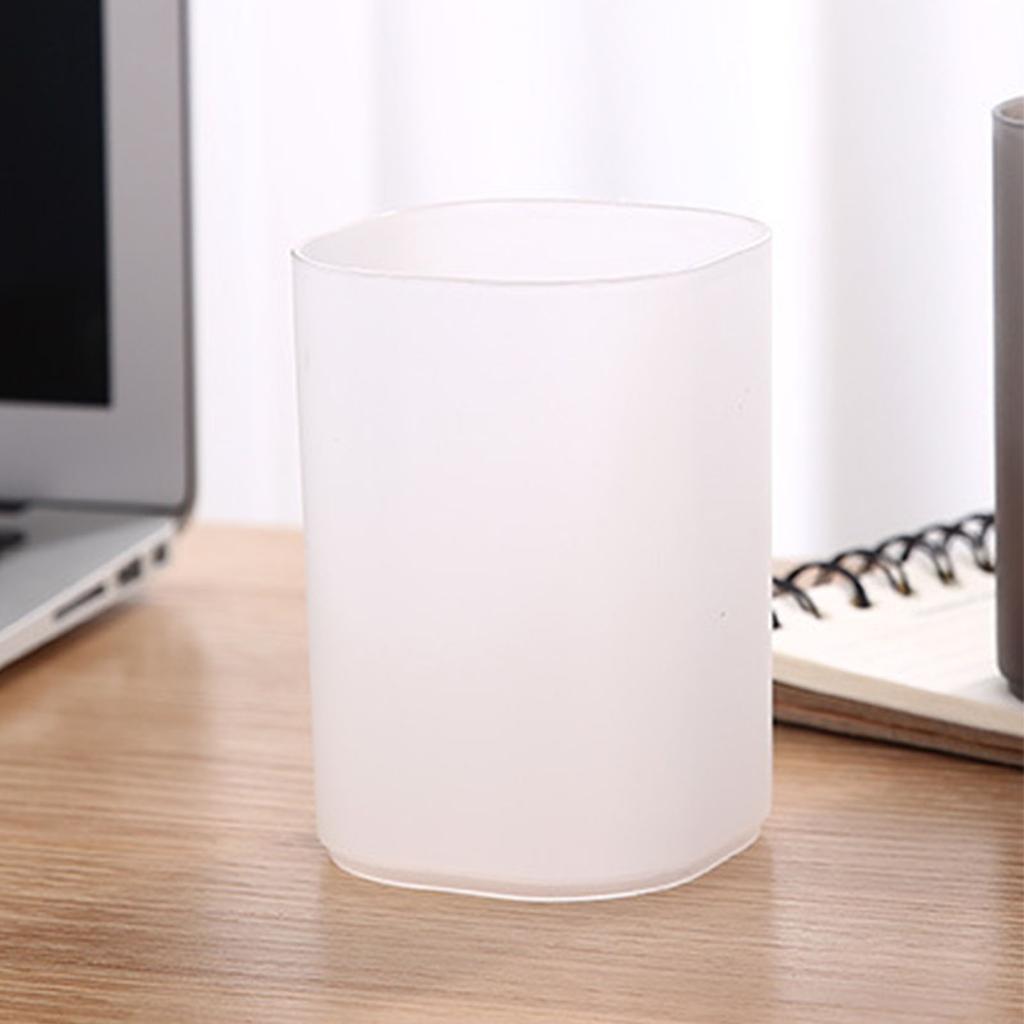 Pen Holder Transparent Frosted Finish Pencil Holder Space Saving Multifunctional Pen Holder Cup for Desktop School