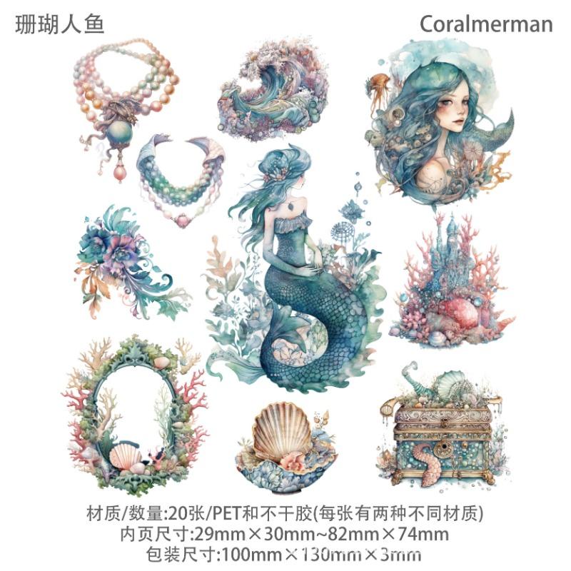 Retrostory Mermaid God Series Sticker Pack For Journaling Scrapbooking