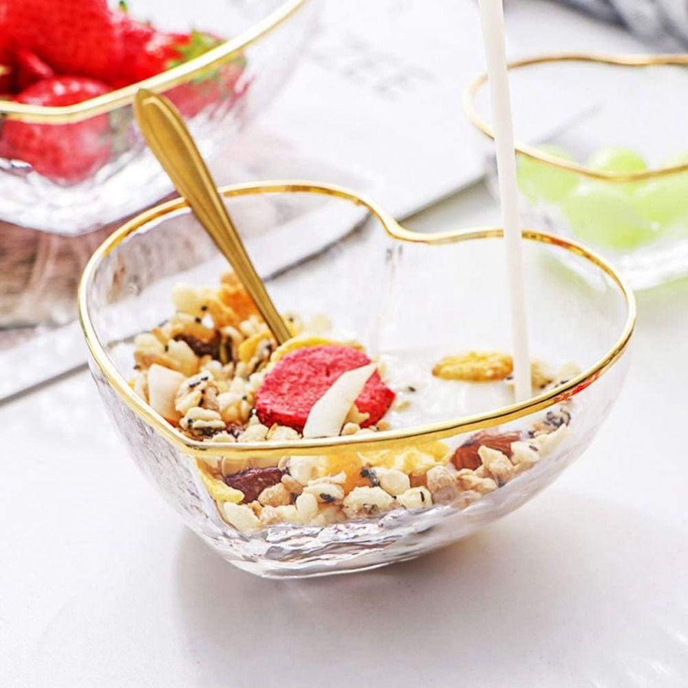 Heart Shaped Glass Heart Bowl Irregular Candy Trays Modern Clear Serving Dish  Fruits Salad