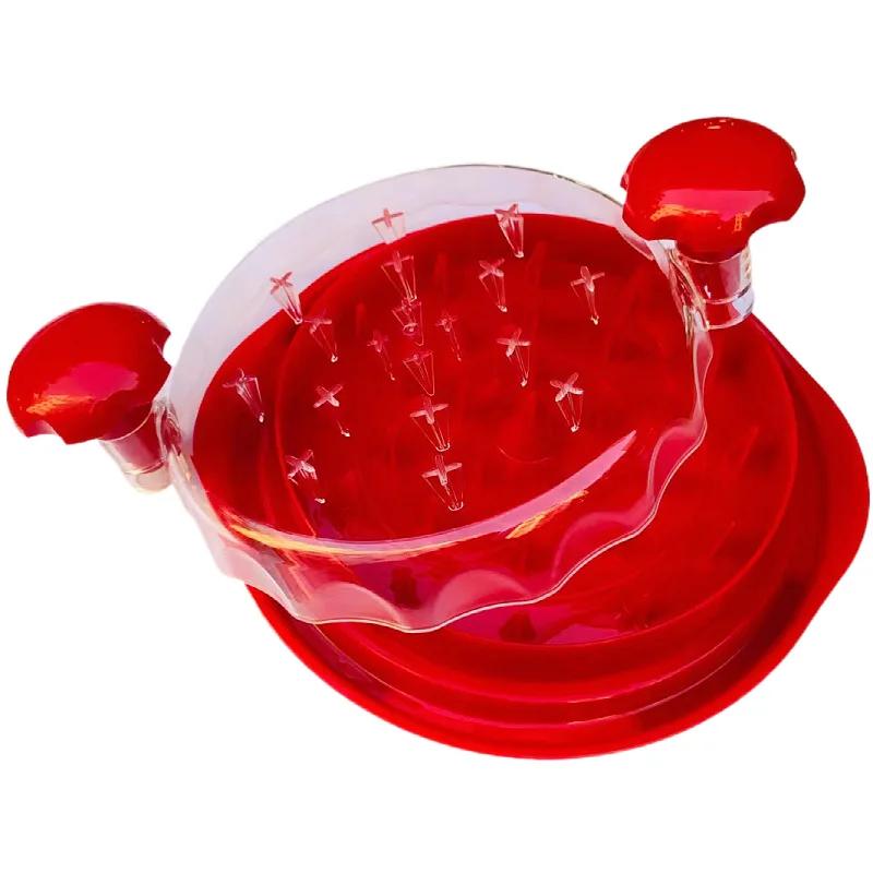 

Chicken Shredder with Clear Lid Efficient Non-Slip Meat Shredder Ergonomic Handle BPA Free Dishwasher Safe for Pulled Pork червоний