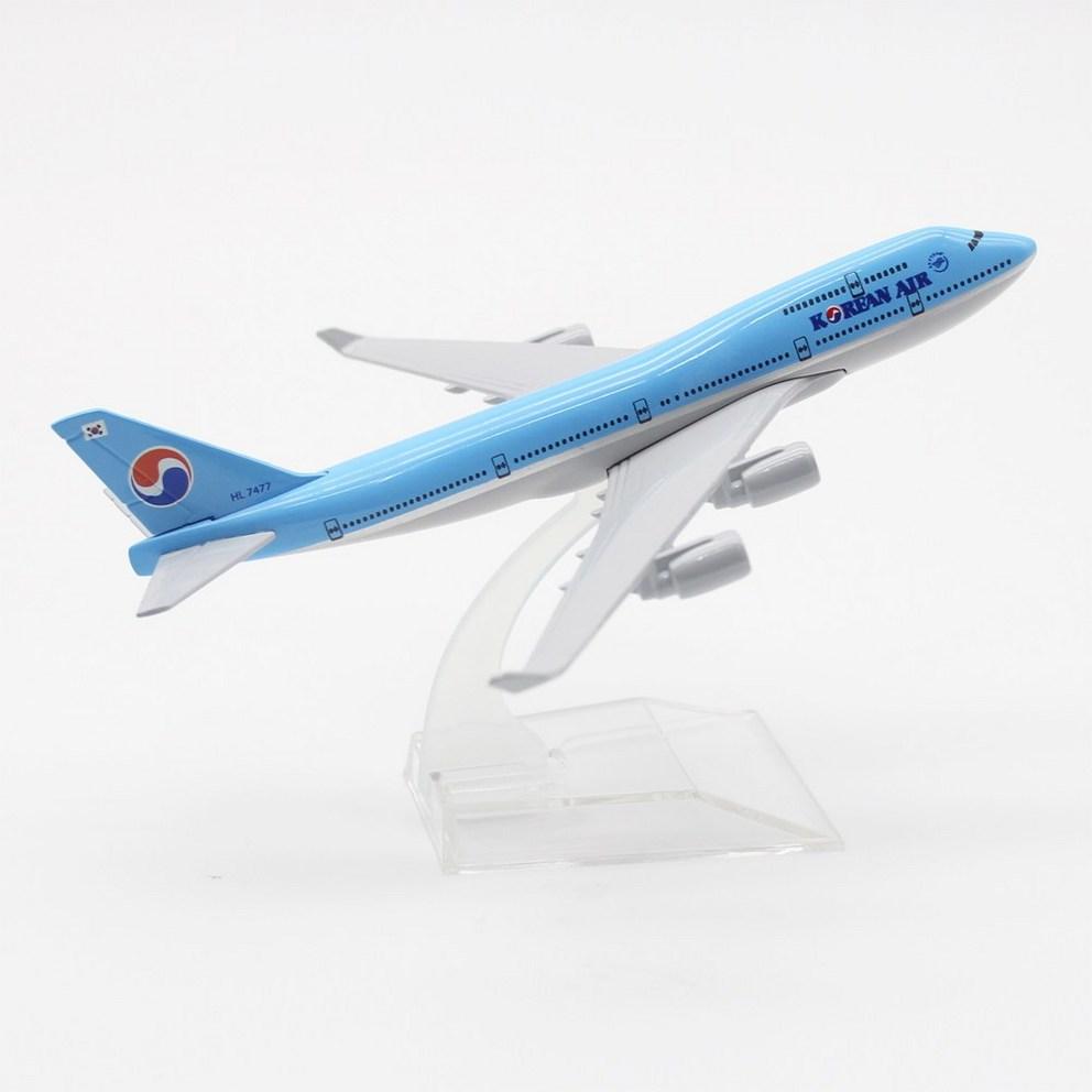JJC Diecast Model Airplane, Korean Air B747 1:400 Scale (16cm), Miniature Aircraft Decoration