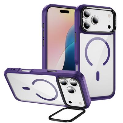 For IPhone17promax New for Apple Transparent Phone Case Magnetic Metal Lens Frame Bracket Phone Case