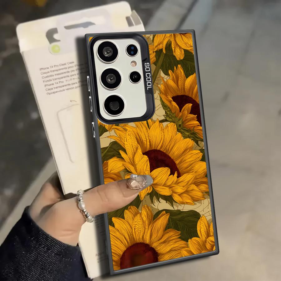 Case for Samsung Galaxy S25 S25Edge S24 FE S22 S20 Plus Note 20 Ultra S23 S21 S23 Ultra Phone Cover Sunflower Sea