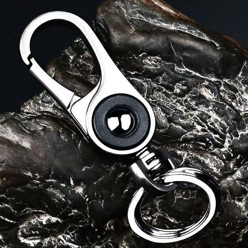 Breloc cu carabină cu inel dublu VoloEco pentru mașini, biciclete, biciclete, inel cu atingere unică, detașabil, design simplu, metalic, (Bun pentru)