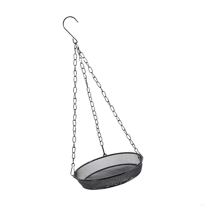 Y5JC Iron Mesh Hanging Bird Feeder Tray Outdoor Garden Decoration for Bird Watching Accessories
