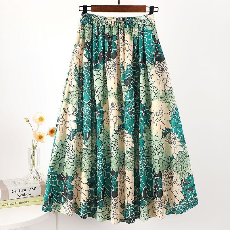 Skirt for Women Casual Versatile Elastic High Waist Long Loose Trousers Plus Size Double Layer Stretchy Slim Skirt