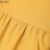 ZANZEA Women Casual Round Neck Solid Color Summer Sleeveless Dress