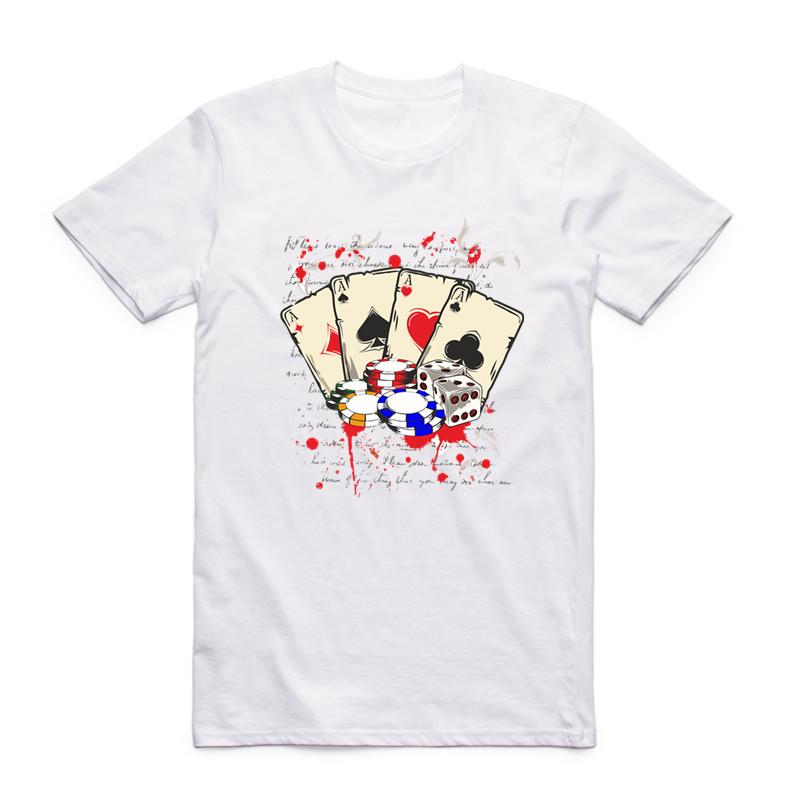2019 S-XXX Men Women Casino Las Vegas Print White Fashion T-shirt Short sleeve O-Neck Unisex Harajuku Joker Gambling Cool Tshirt