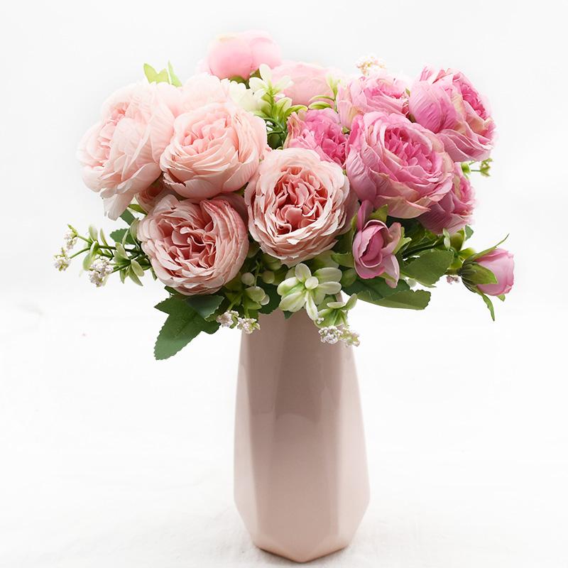 Artificial Flower Peony Bouquet Home Room Decoration Wedding Diy Festival Indoor Furnishings Scrapbooking Bonsai Gifts Accessori