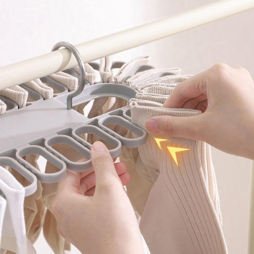 Space Saving Socks Drying Rack Folding Underwear Hanging Clip Durable Clothes Hanger